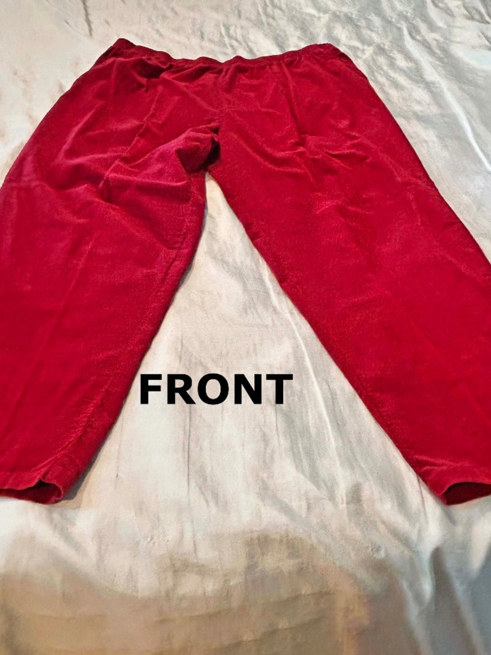 PANTS CORDUROY RED, SIZE 3X, COTTON, POCKETS, IN ORIGINAL BAG, TAGS ON, NEW